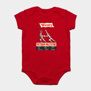 Victory Vietnam Palestine Solidarity - Refinished Propaganda, Free Palestine, Socialist Baby Bodysuit